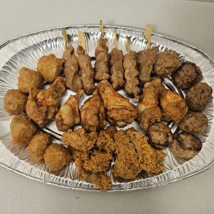 Hapjesschaal met kippeling voor in oven. 4 personen.